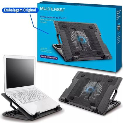 Imagem de Cooler Notebook Suporte Mesa Base Vertical Na Cor Preta  AC166