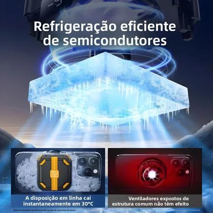 Imagem de Cooler Para Celular De 10W Com Bateria De 2000mAh Ventilador De Resfriamento Semicondutor Universal