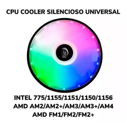 Imagem de Cooler Processador Cpu Led 775 1150 1151 1155 Am3+ Am4 1200 Led Rgb