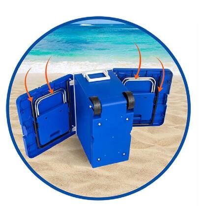 Imagem de Cooler térmico 5 em 1 - 32l caixa banco azul rodinhas alça isopor praia  cerveja - PRAIA ACAMPAMENTO