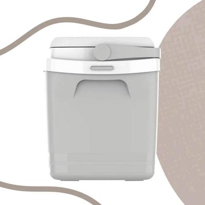 Imagem de Cooler Térmico Soprano Tropical 32L com Tampa de Acesso Rápido Caixa Térmica Cinza Claro
