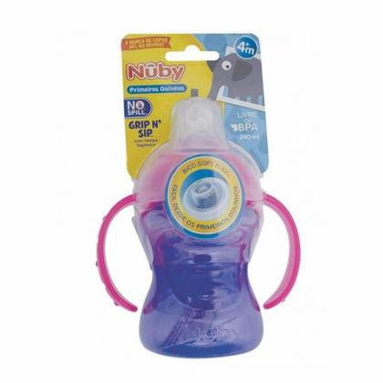 Imagem de Copinho Lílas e Rosa com Bico e Alça 240 ml - Nuby