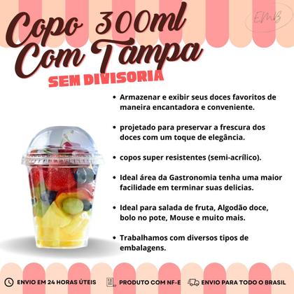 Imagem de Copinho Para Bolos e Doces Com Tampa Bolha 300ml - 80und