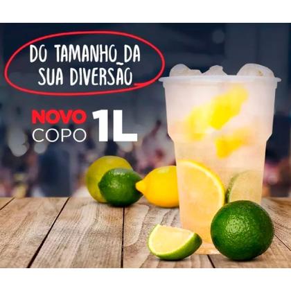 Imagem de Copo 1 litro 1000ml c/50 descartável festa chopp transparent