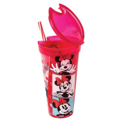 Imagem de Copo 2 em 1 Disney Minnie 540 Ml Com Tampa Com Compartimento