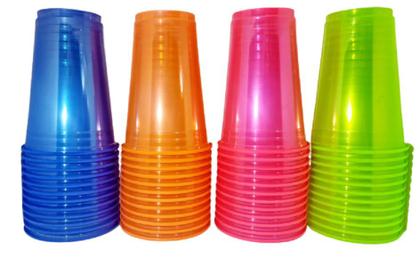 Imagem de Copo 300ml bio crystal neon azul c/25un.