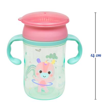 Imagem de Copo 360 Graus Buba Antivazamento Não deixa a Bebida Cair com Alça Removível 300 ml Bubazoo