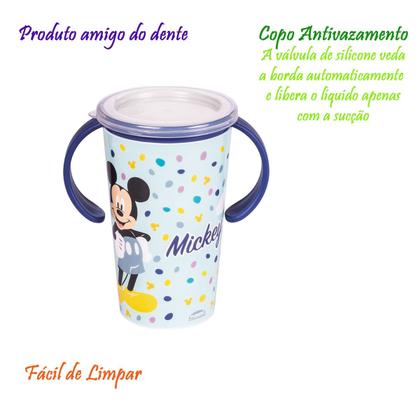 Imagem de Copo 360º Antivazamento Disney Mickey Minnie Transição 280 ml com Tampa e Alça Plasútil