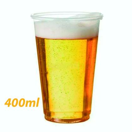 Imagem de Copo 400ml descartavel plástico pp liso 100 unid chopp suco