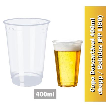 Imagem de Copo 400Ml Descartavel Plástico Pp Liso 200 Unid Chopp Suco