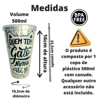 Imagem de Copo 500ml C/ Tampa E Canudo Acrílico Estampas Cores Cristal