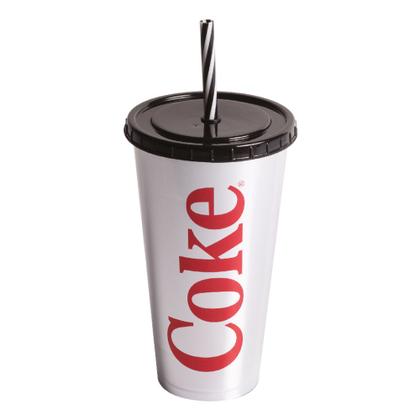 Imagem de Copo 700 ML Estampa Coleção Coca-Cola Com Tampa e Canudo