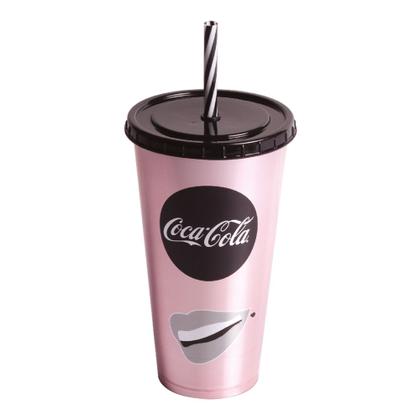 Imagem de Copo 700 ML Estampa Coleção Coca-Cola Com Tampa e Canudo