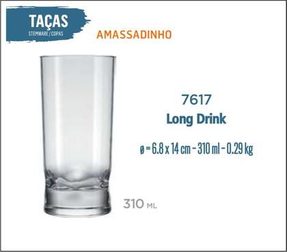 Imagem de Copo Amassadinho 310ml Copo De Long Drink Copo Alto 12ni