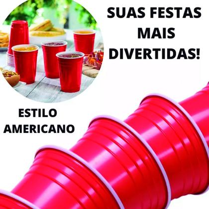 Imagem de Copo americano red cup beer pong descartável 25 un vermelho