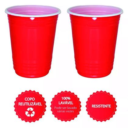 Imagem de Copo americano red cup beer pong descartável 50 un vermelho
