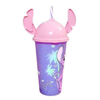 Imagem de Copo Angel Lilo Stitch 500ml com Orelhas Rosa 500ml Disney