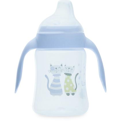 Imagem de Copo antivazamento lolly com alca e tampa zoo 250ml azul bico de silicone