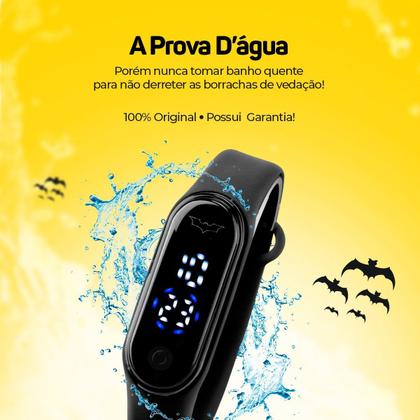 Imagem de Copo batman prova dagua relogio digital LED infantil preto preto adolescente presente menino heroi