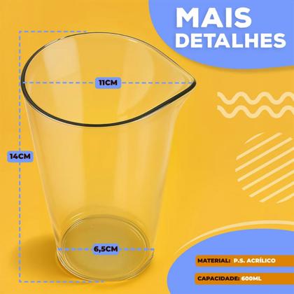 Imagem de Copo Bico Dosador Mixer 600 Ml Bebidas Shake Transparente nutricional suplementos coquetel