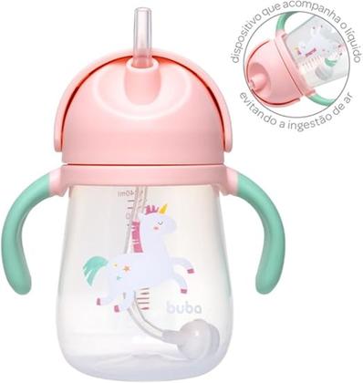 Imagem de Copo Buba Magic Unicórnio Treinamento Transição Com Canudo Alça e Bebê