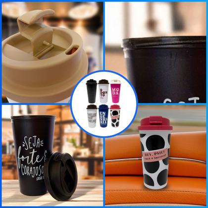 Imagem de Copo Café C/ Tampa Bucks 500ml Estampado Frases Profissões