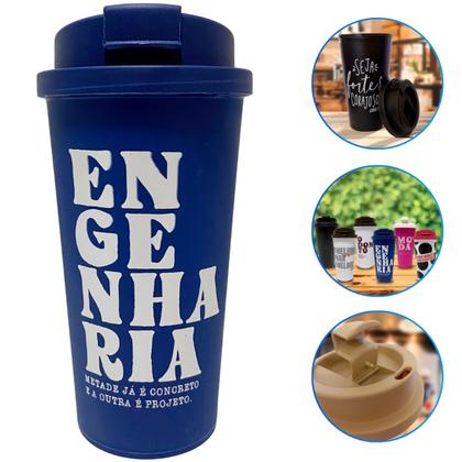 Imagem de Copo Café C/ Tampa Bucks 500ml Estampado Frases Profissões