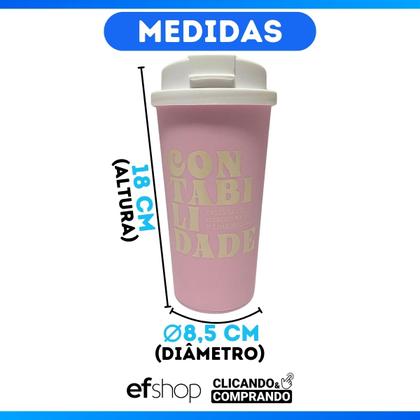 Imagem de Copo Café C/ Tampa Bucks 500ml Estampado Frases Profissões
