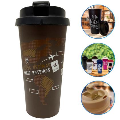 Imagem de Copo Café C/ Tampa Bucks 500ml Estampado Frases Profissões