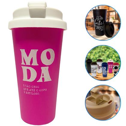 Imagem de Copo Café C/ Tampa Bucks 500ml Estampado Frases Profissões