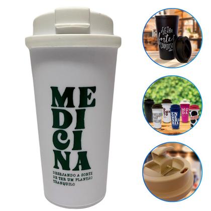 Imagem de Copo Café C/ Tampa Bucks 500ml Estampado Frases Profissões