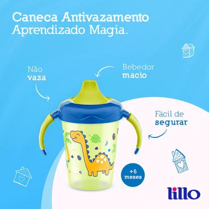 Imagem de Copo Caneca Antivazamento Aprendizado 207ml Dino Magia Lillo