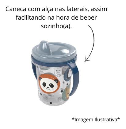 Imagem de Copo Caneca Com Alça E Tampa Rosa Azul Infan 330 Ml Plasútil Variação