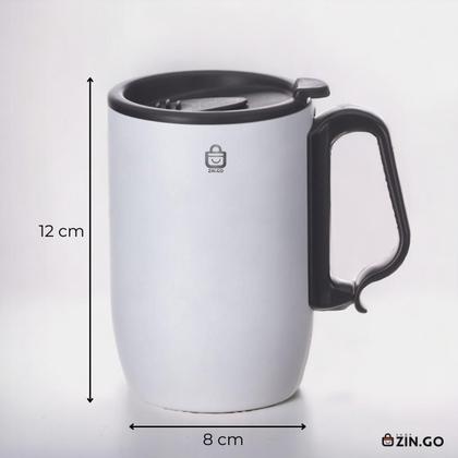 Imagem de Copo Caneca Térmica Aço Inox 350 Ml Para Café Chá Chocolate Com Tampa