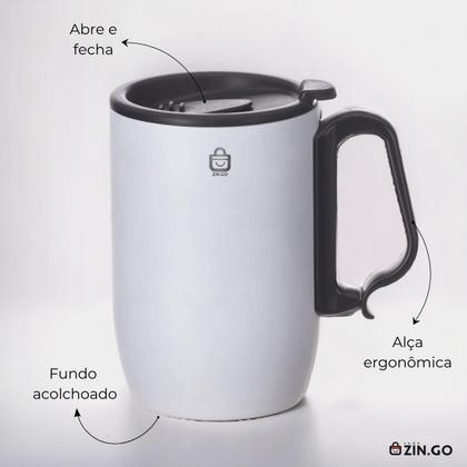 Imagem de Copo Caneca Térmica Aço Inox 350 Ml Para Café Chá Chocolate Com Tampa