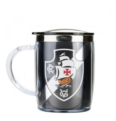Imagem de Copo Caneca Térmica Cerveja com Tampa Presente Vasco 450ml 