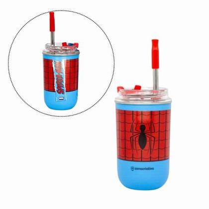 Imagem de Copo Canudo Spider Man 300ML - Zona Criativa