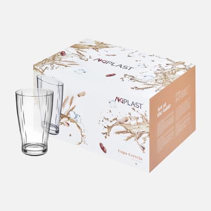 Imagem de Copo Cerveja Liso Transparente 500 ML Caixa Com 06 Unidades