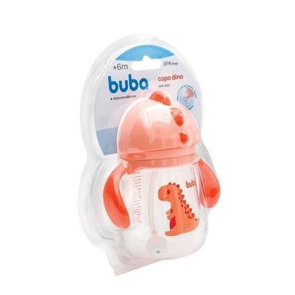 Imagem de Copo com Alça e Canudo para Bebê 240ML Dinossauro Rosa