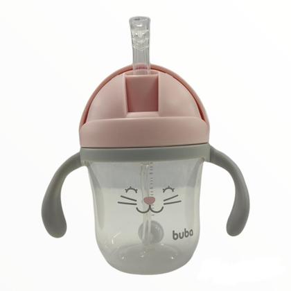 Imagem de Copo Com Alça Removível Gatinha Buba Rosa 220Ml