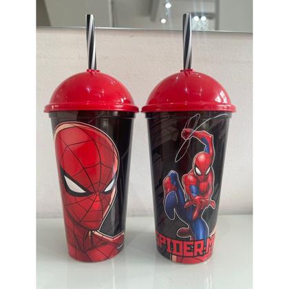 Imagem de Copo Com Canudo Homem Aranha 500ml Plasutil