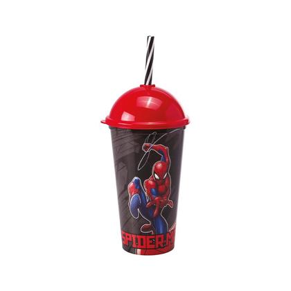 Imagem de Copo Com Canudo Homem Aranha 500ml Plasutil