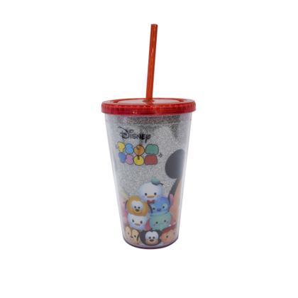 Imagem de Copo Com Canudo Vermelho Mickey E Minnie Tsum Tsum 450ml - Disney