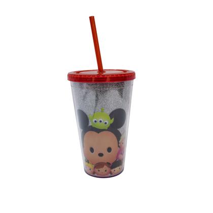 Imagem de Copo Com Canudo Vermelho Mickey E Minnie Tsum Tsum 450ml - Disney