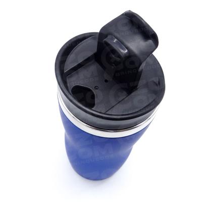Imagem de Copo com tampa Aço Inox 450ml Café, chá, cerveja  To Go Azul