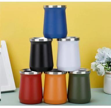 Imagem de Copo Cuia Isotérmico 260 ML Aberto Quente Frio Inox Parede Dupla Conserva