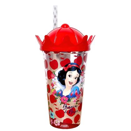 Imagem de Copo da Branca de Neve Infantil com Canudo e Tampa Coroa