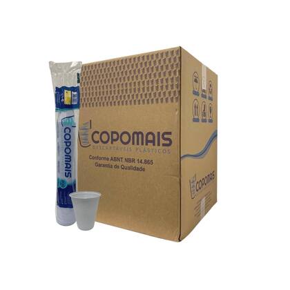 Imagem de Copo de 200ml Branco PS ABNT 2012 Copomais com 2.500 unidades
