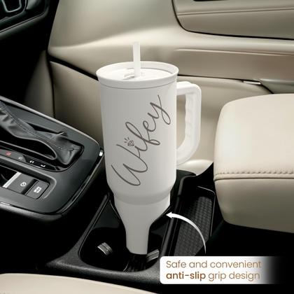 Imagem de Copo de aço inoxidável SANDJEST 40 oz Isolated Handle Straw