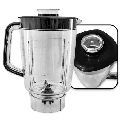 Imagem de Copo de Acrílico para Liquidificador Mondial Turbo Glass 1400 Tampa Preta